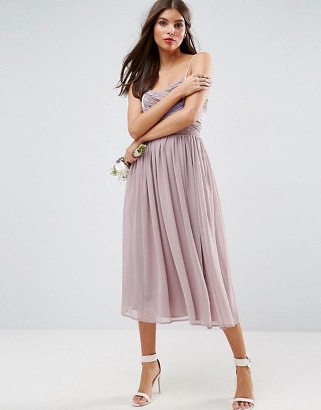 Foto 4 Vestido midi con diseño colour block fruncido de ASOS WEDDING